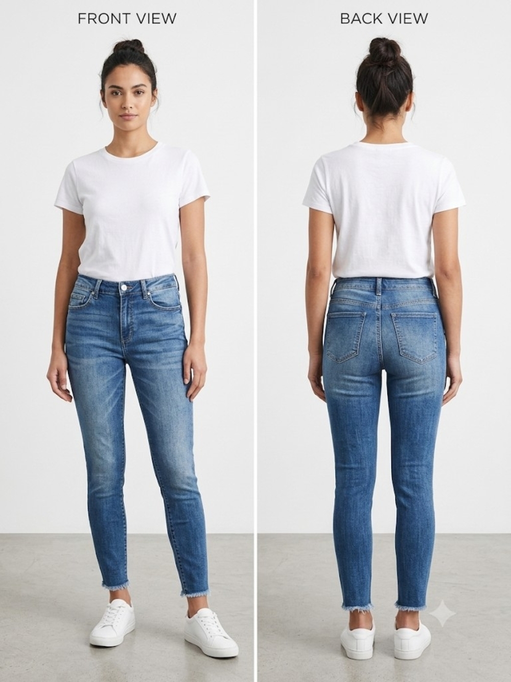 Ceros Premiun Wash Distressed Skinny Jeans Frayed Raw Heam Size 29